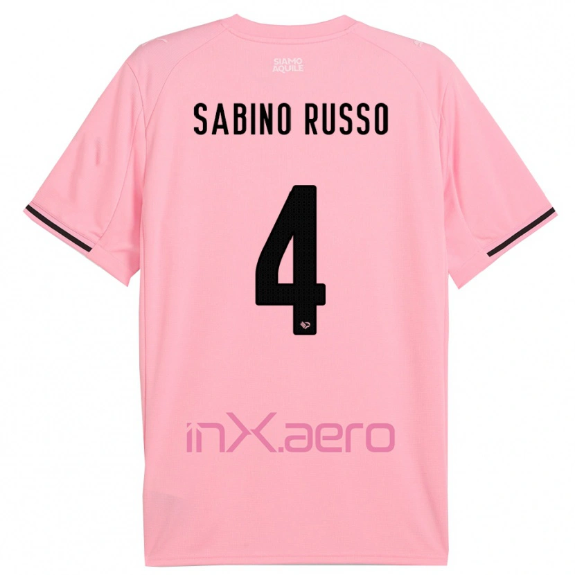 Danxen Bambino Maglia Alessandro Sabino Russo #4 Rosa Nero Kit Gara Home 2025/26 Maglietta