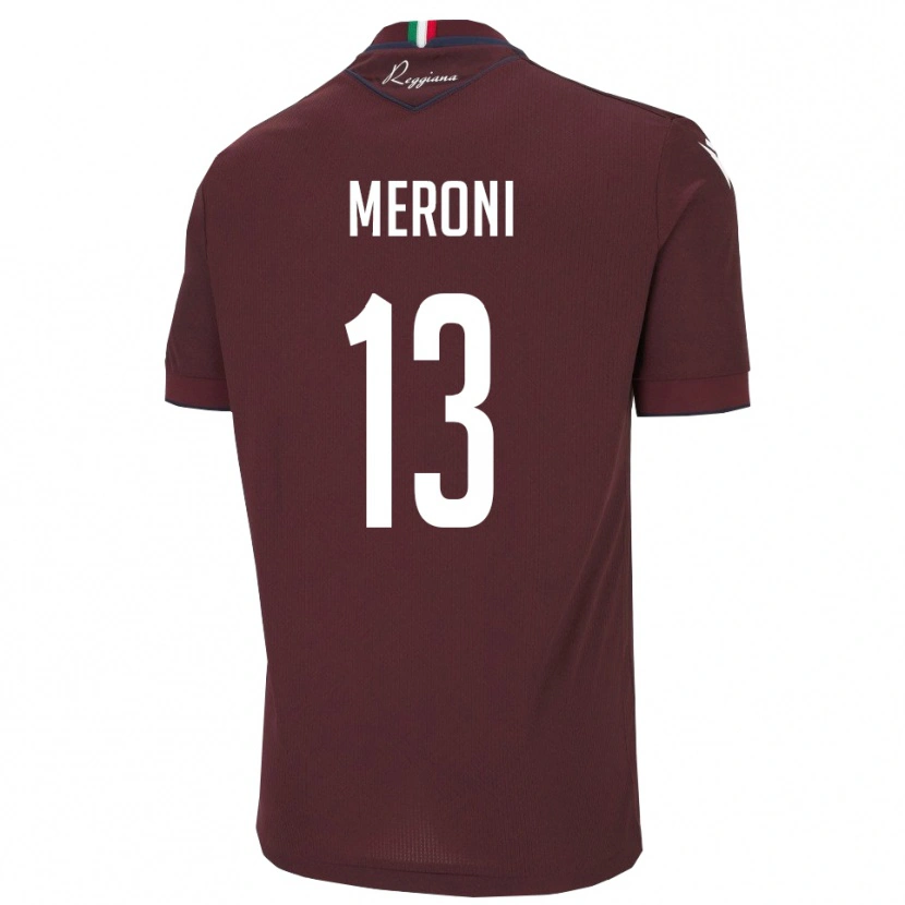 Danxen Bambino Maglia Andrea Meroni #13 Borgogna Bianco Kit Gara Home 2025/26 Maglietta