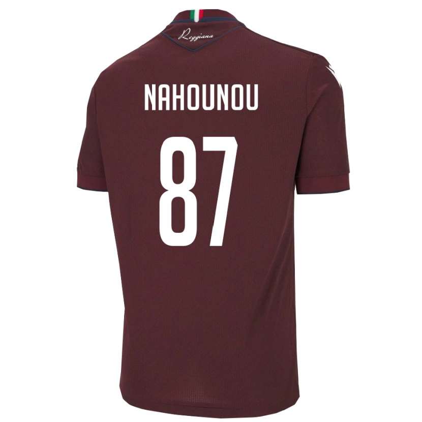 Danxen Bambino Maglia Yannis Nahounou #87 Borgogna Bianco Kit Gara Home 2025/26 Maglietta