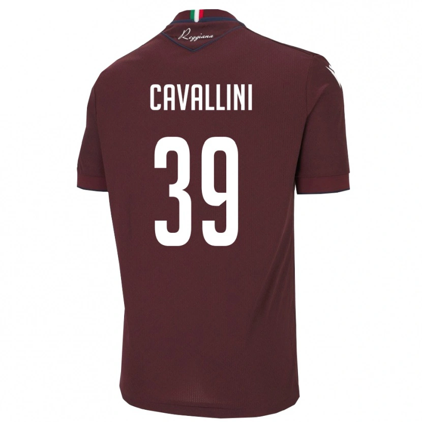 Danxen Bambino Maglia Giacomo Cavallini #39 Borgogna Bianco Kit Gara Home 2025/26 Maglietta