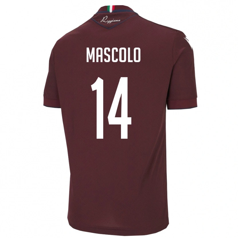 Danxen Bambino Maglia Luca Mascolo #14 Borgogna Bianco Kit Gara Home 2025/26 Maglietta