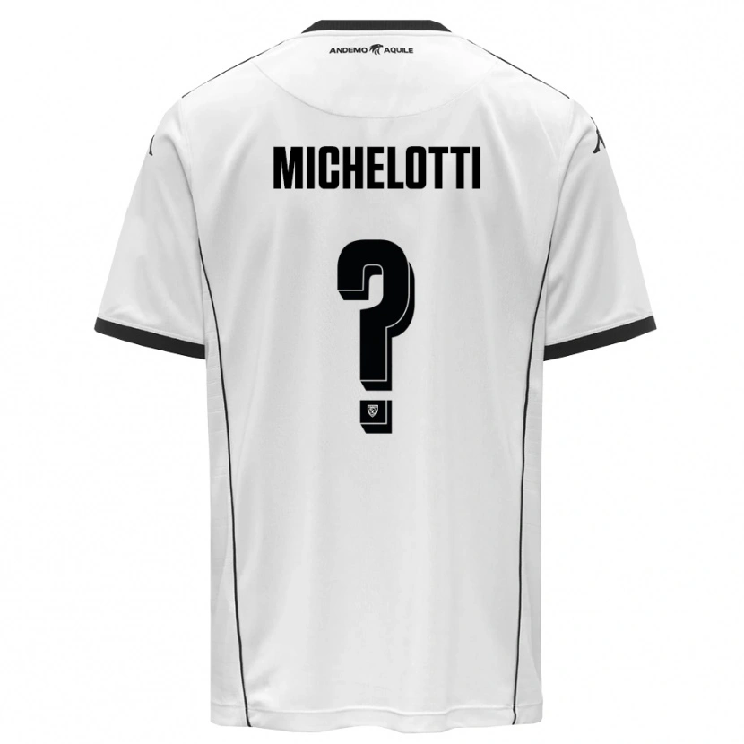 Danxen Bambino Maglia Tommaso Michelotti #0 Bianco Nero Kit Gara Home 2025/26 Maglietta