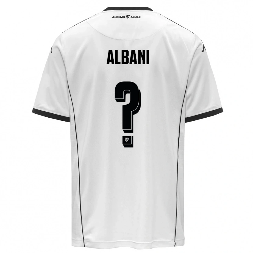 Danxen Bambino Maglia Fabio Albani #0 Bianco Nero Kit Gara Home 2025/26 Maglietta