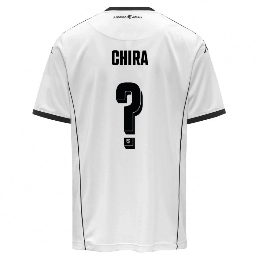 Danxen Bambino Maglia Alessandro Chira #0 Bianco Nero Kit Gara Home 2025/26 Maglietta