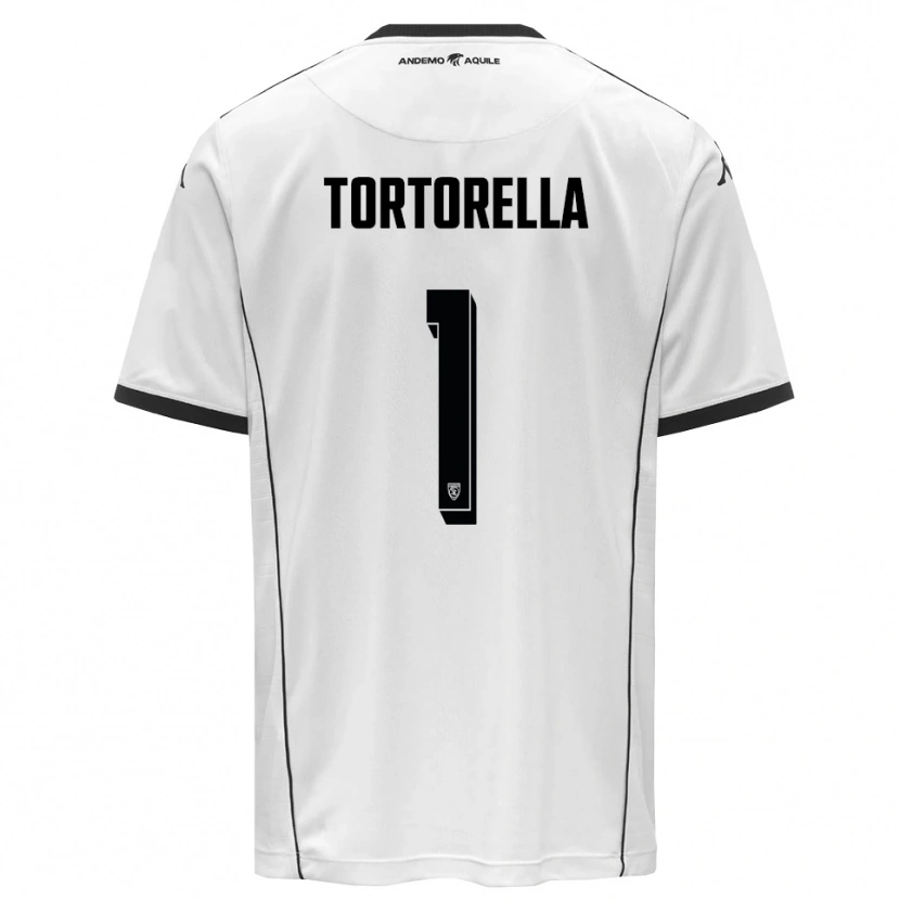 Danxen Bambino Maglia Diego Tortorella #1 Bianco Nero Kit Gara Home 2025/26 Maglietta