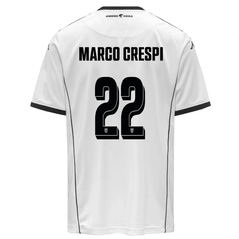 Danxen Bambino Maglia Gian Marco Crespi #22 Bianco Nero Kit Gara Home 2025/26 Maglietta