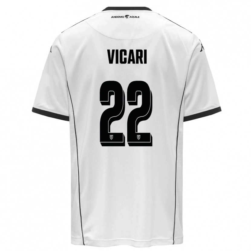 Danxen Bambino Maglia David Vicari #22 Bianco Nero Kit Gara Home 2025/26 Maglietta
