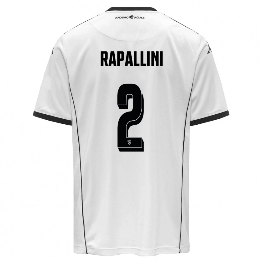 Danxen Bambino Maglia Andrea Rapallini #2 Bianco Nero Kit Gara Home 2025/26 Maglietta
