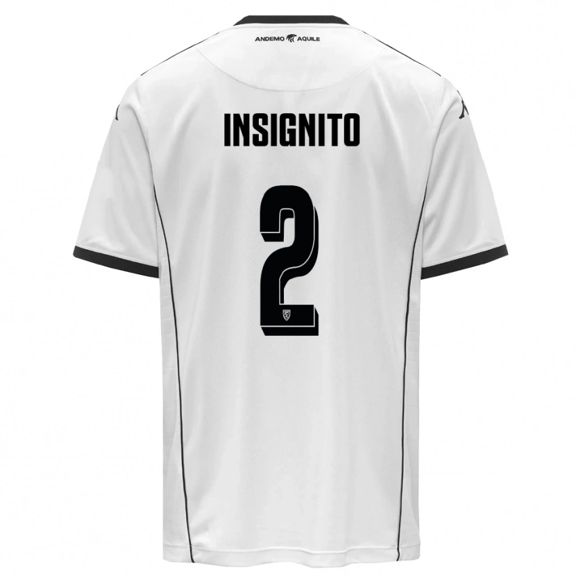 Danxen Bambino Maglia Alessio Insignito #2 Bianco Nero Kit Gara Home 2025/26 Maglietta