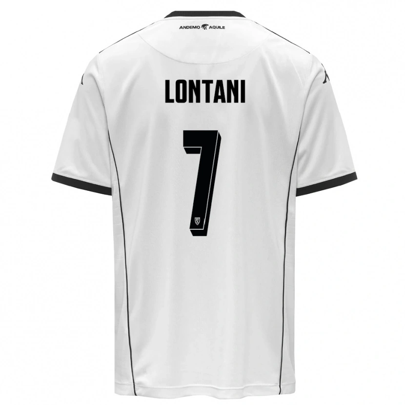 Danxen Bambino Maglia Matteo Lontani #7 Bianco Nero Kit Gara Home 2025/26 Maglietta