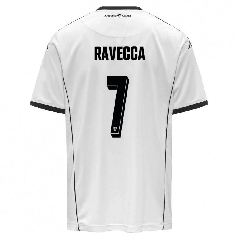 Danxen Bambino Maglia Edoardo Ravecca #7 Bianco Nero Kit Gara Home 2025/26 Maglietta