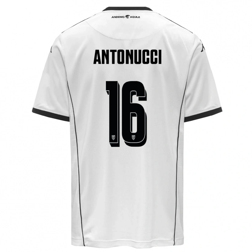 Danxen Bambino Maglia Mirko Antonucci #16 Bianco Nero Kit Gara Home 2025/26 Maglietta