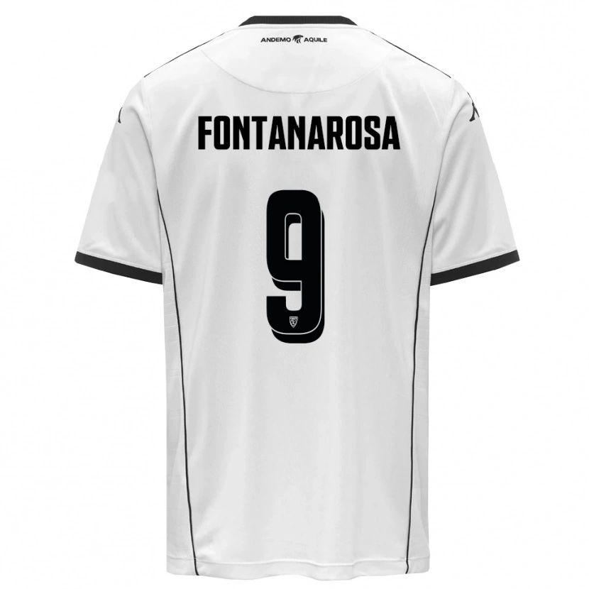 Danxen Bambino Maglia Riccardo Fontanarosa #9 Bianco Nero Kit Gara Home 2025/26 Maglietta