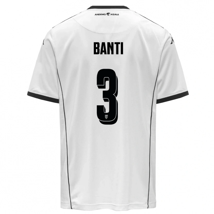 Danxen Bambino Maglia Alessandro Banti #3 Bianco Nero Kit Gara Home 2025/26 Maglietta
