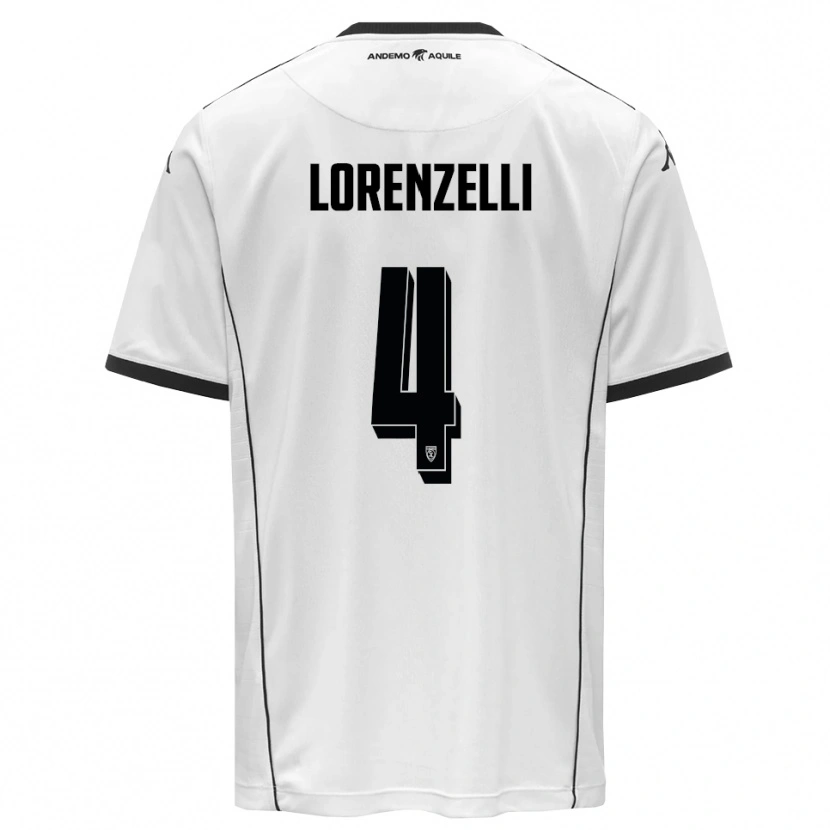 Danxen Bambino Maglia Emanuele Lorenzelli #4 Bianco Nero Kit Gara Home 2025/26 Maglietta