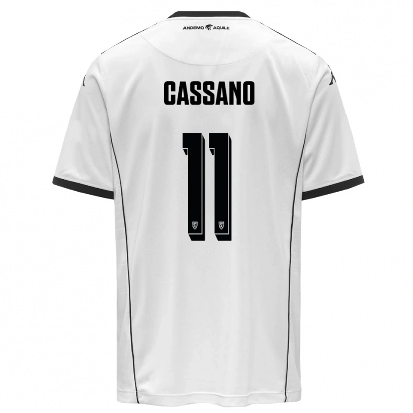 Danxen Bambino Maglia Armando Cassano #11 Bianco Nero Kit Gara Home 2025/26 Maglietta
