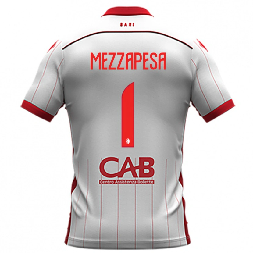 Danxen Bambino Maglia Alessandro Mezzapesa #1 Bianco Rosso Kit Gara Home 2025/26 Maglietta