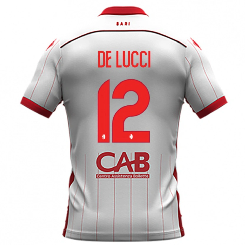 Danxen Bambino Maglia Paolo De Lucci #12 Bianco Rosso Kit Gara Home 2025/26 Maglietta