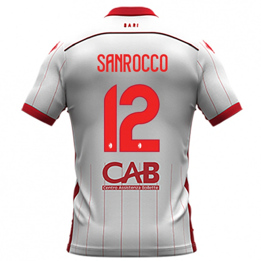 Danxen Bambino Maglia Michele Sanrocco #12 Bianco Rosso Kit Gara Home 2025/26 Maglietta