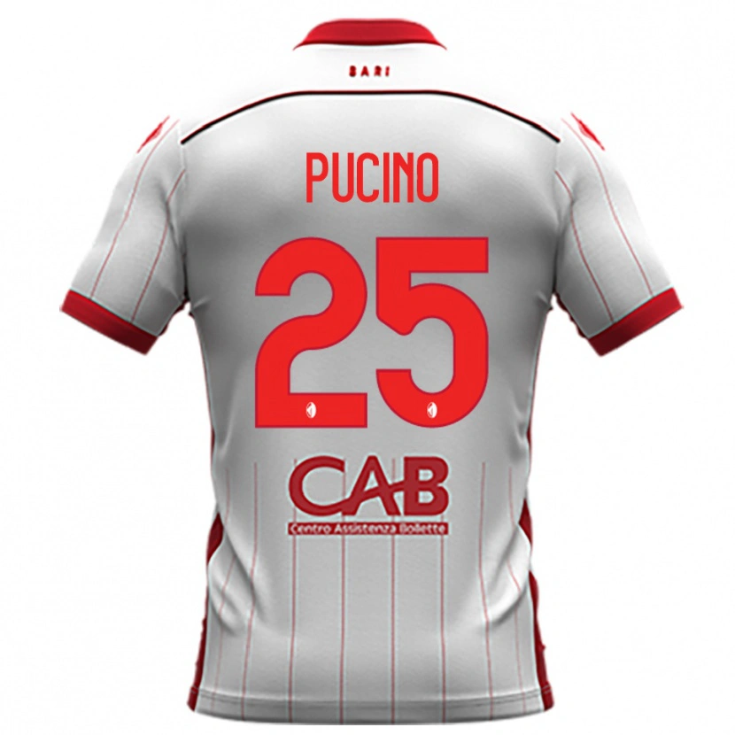 Danxen Bambino Maglia Raffaele Pucino #25 Bianco Rosso Kit Gara Home 2025/26 Maglietta
