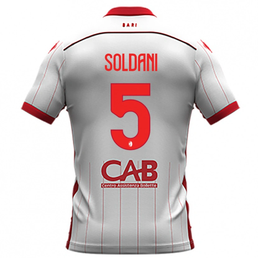 Danxen Bambino Maglia Mauro Soldani #5 Bianco Rosso Kit Gara Home 2025/26 Maglietta