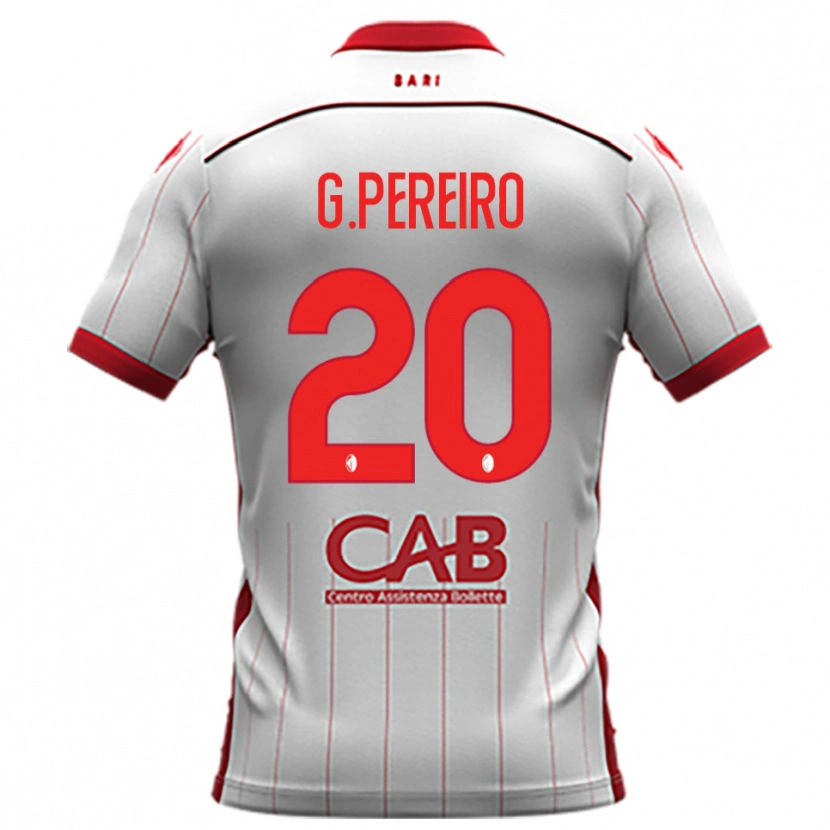 Danxen Bambino Maglia Gastón Pereiro #20 Bianco Rosso Kit Gara Home 2025/26 Maglietta