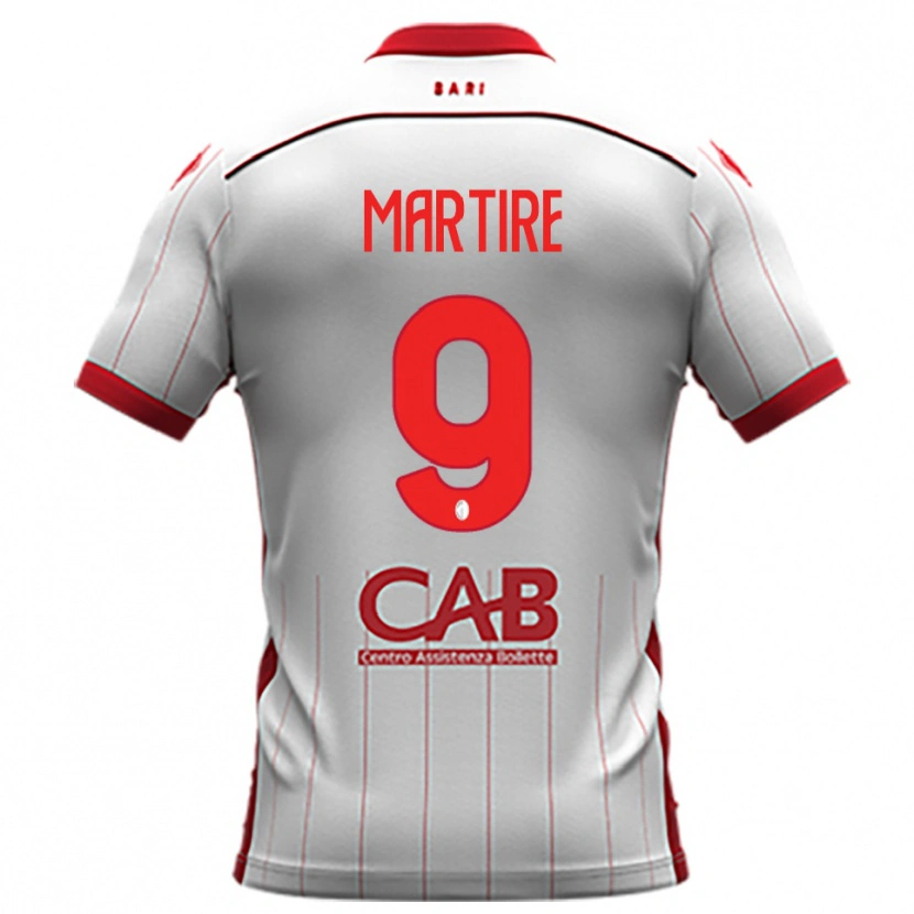Danxen Bambino Maglia Nicolò Martire #9 Bianco Rosso Kit Gara Home 2025/26 Maglietta