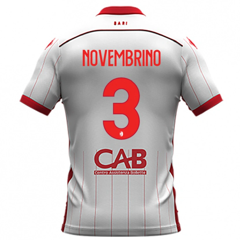 Danxen Bambino Maglia Gioele Novembrino #3 Bianco Rosso Kit Gara Home 2025/26 Maglietta