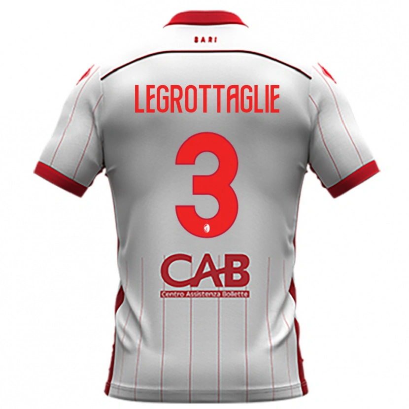 Danxen Bambino Maglia Umberto Legrottaglie #3 Bianco Rosso Kit Gara Home 2025/26 Maglietta