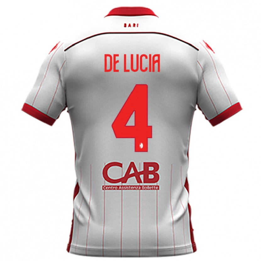 Danxen Bambino Maglia Mattia De Lucia #4 Bianco Rosso Kit Gara Home 2025/26 Maglietta
