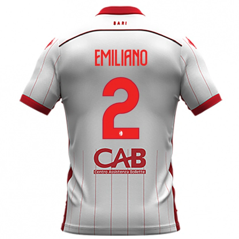 Danxen Bambino Maglia Gianmarco Emiliano #2 Bianco Rosso Kit Gara Home 2025/26 Maglietta