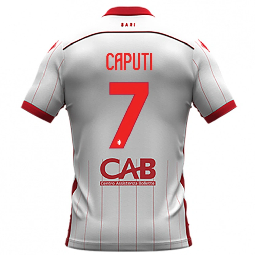 Danxen Bambino Maglia Christian Caputi #7 Bianco Rosso Kit Gara Home 2025/26 Maglietta