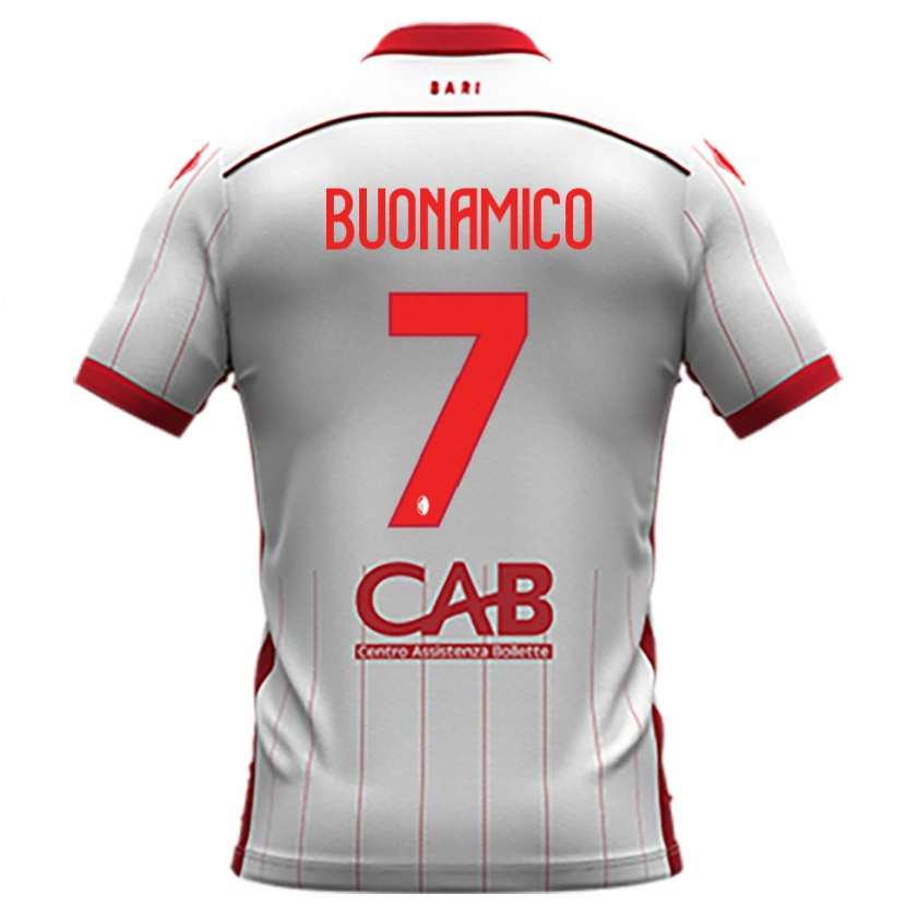 Danxen Bambino Maglia Alessandro Buonamico #7 Bianco Rosso Kit Gara Home 2025/26 Maglietta