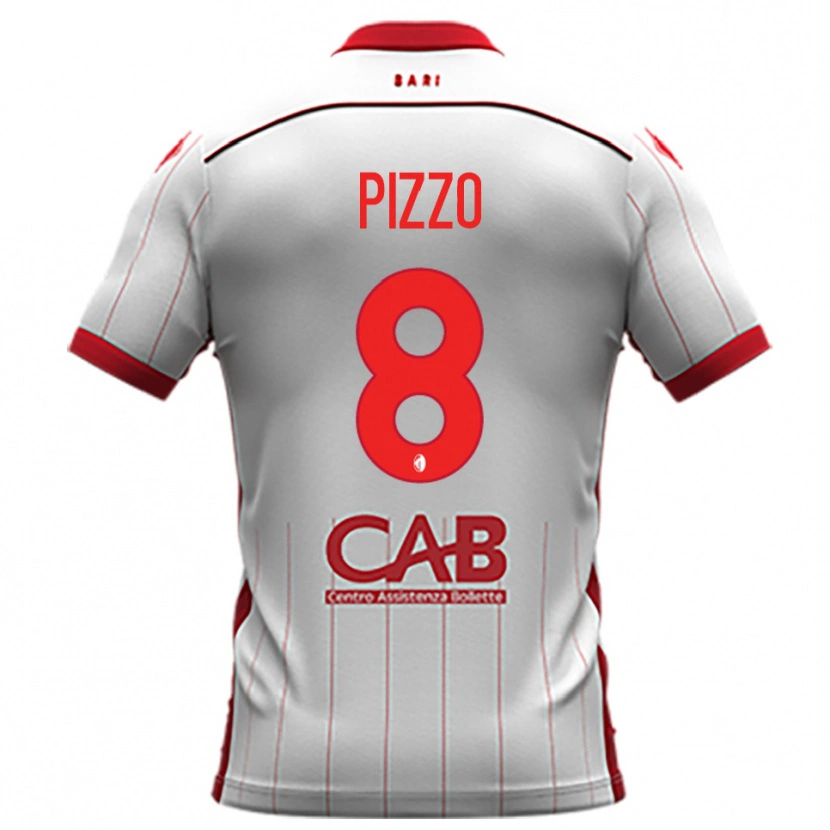 Danxen Bambino Maglia Benedetto Pizzo #8 Bianco Rosso Kit Gara Home 2025/26 Maglietta