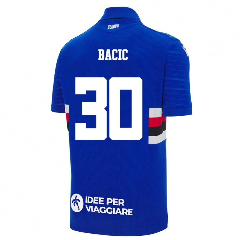 Danxen Bambino Maglia Mateo Bacic #30 Blu Bianco Kit Gara Home 2025/26 Maglietta