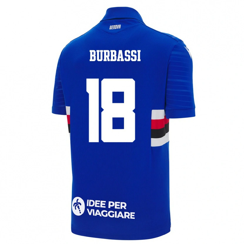 Danxen Bambino Maglia Giada Burbassi #18 Blu Bianco Kit Gara Home 2025/26 Maglietta