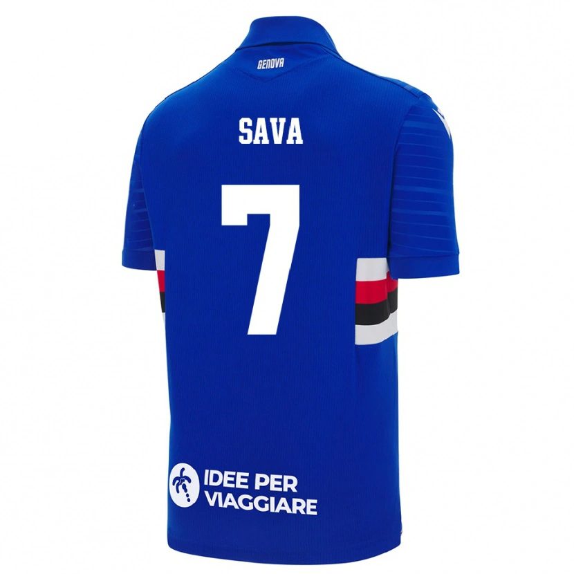 Danxen Bambino Maglia Samuele Sava #7 Blu Bianco Kit Gara Home 2025/26 Maglietta