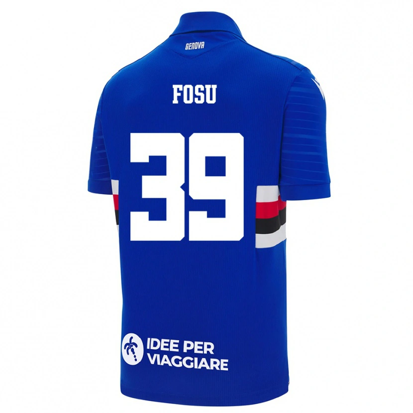 Danxen Bambino Maglia Michael Fosu #39 Blu Bianco Kit Gara Home 2025/26 Maglietta