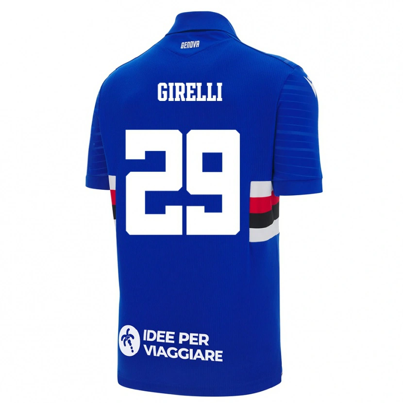Danxen Bambino Maglia Stefano Girelli #29 Blu Bianco Kit Gara Home 2025/26 Maglietta