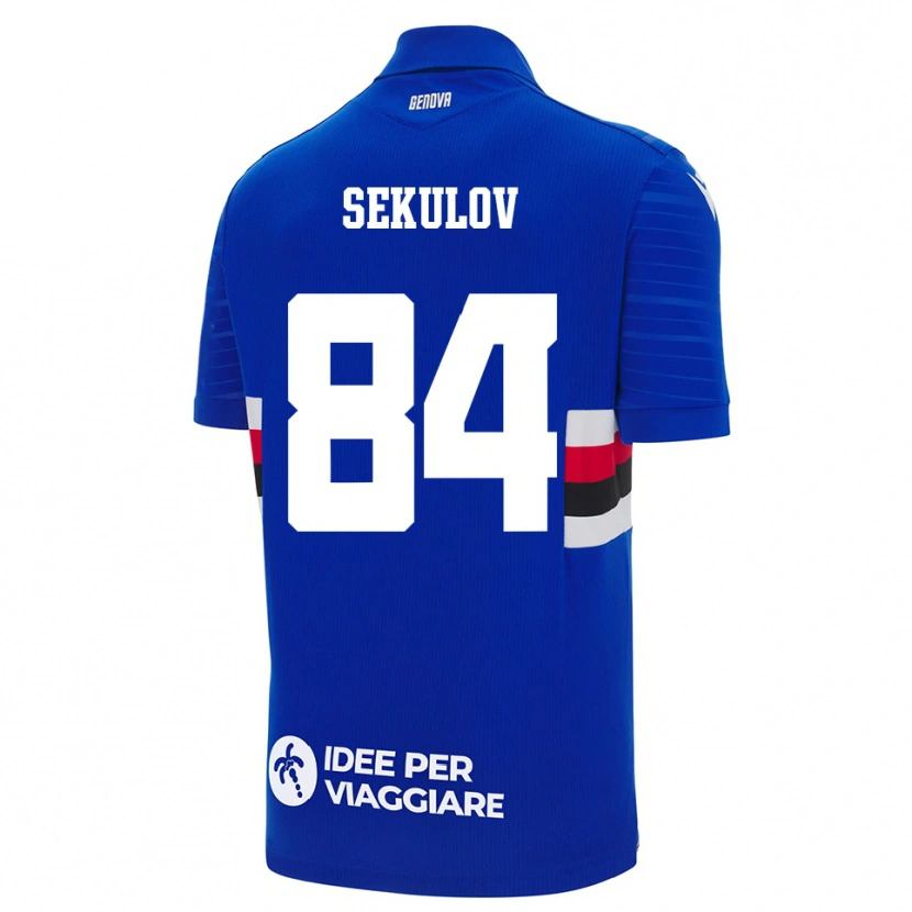 Danxen Bambino Maglia Nikola Sekulov #84 Blu Bianco Kit Gara Home 2025/26 Maglietta