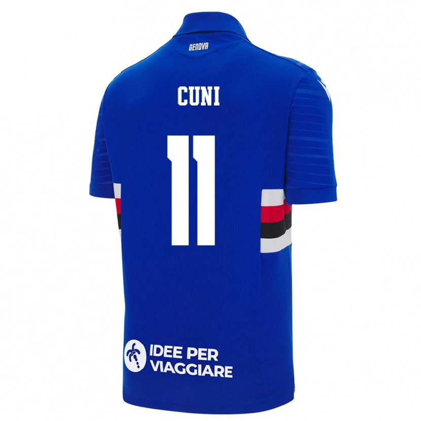 Danxen Bambino Maglia Marvin Cuni #11 Blu Bianco Kit Gara Home 2025/26 Maglietta