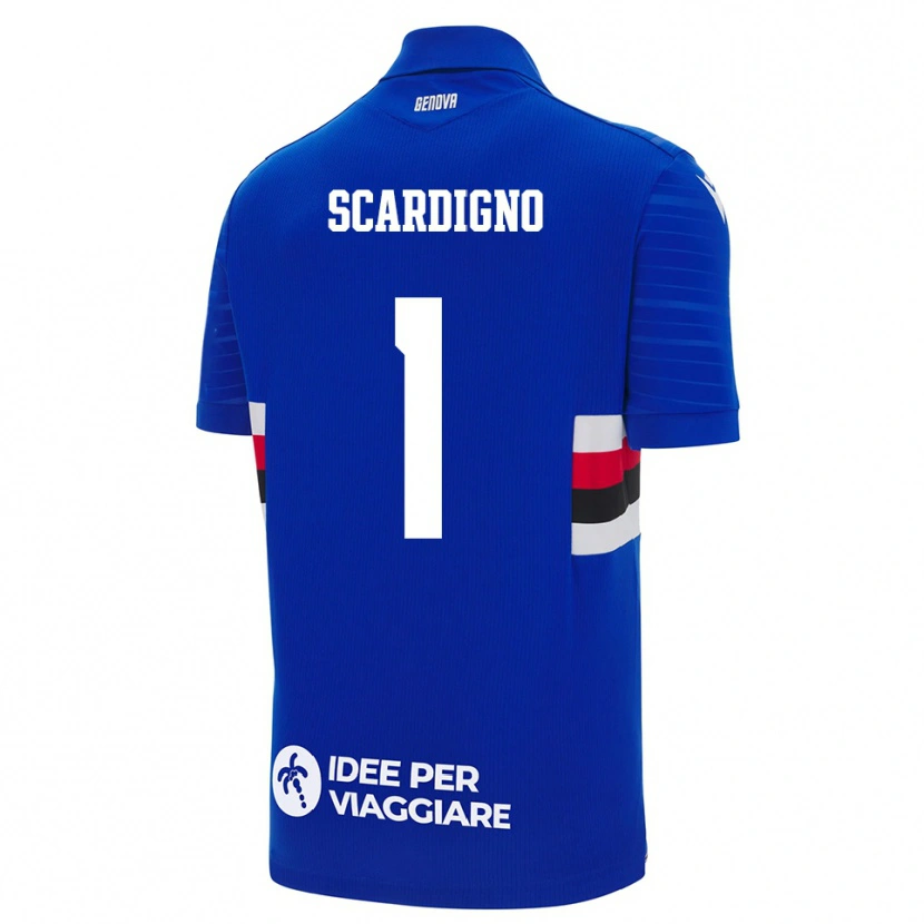 Danxen Bambino Maglia Nicholas Scardigno #1 Blu Bianco Kit Gara Home 2025/26 Maglietta