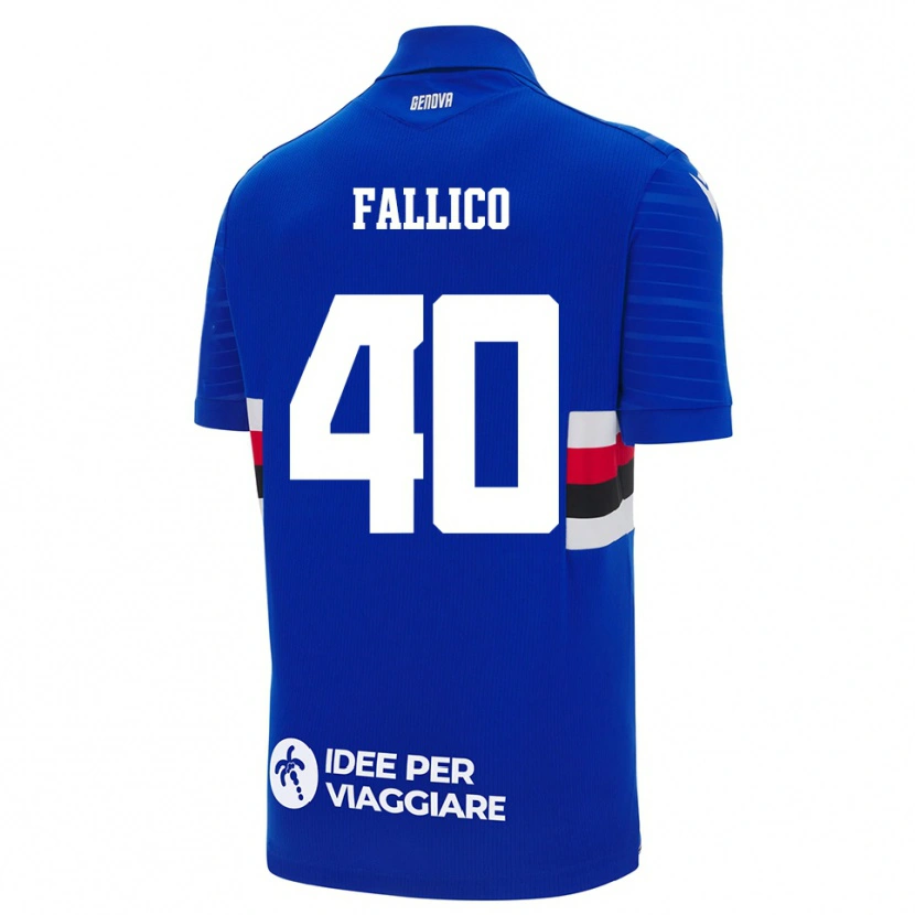 Danxen Bambino Maglia Bianca Fallico #40 Blu Bianco Kit Gara Home 2025/26 Maglietta