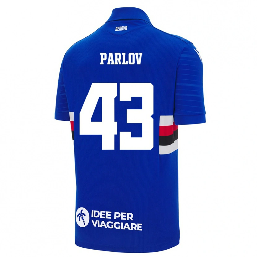 Danxen Bambino Maglia Benjamin Parlov #43 Blu Bianco Kit Gara Home 2025/26 Maglietta