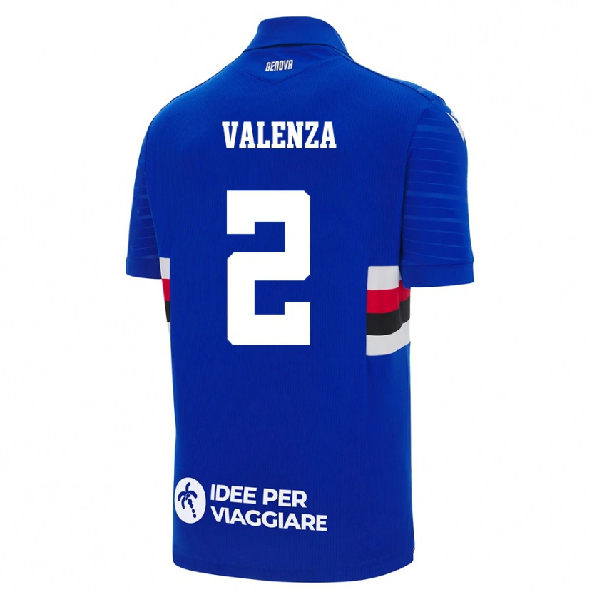 Danxen Bambino Maglia Federico Valenza #2 Blu Bianco Kit Gara Home 2025/26 Maglietta