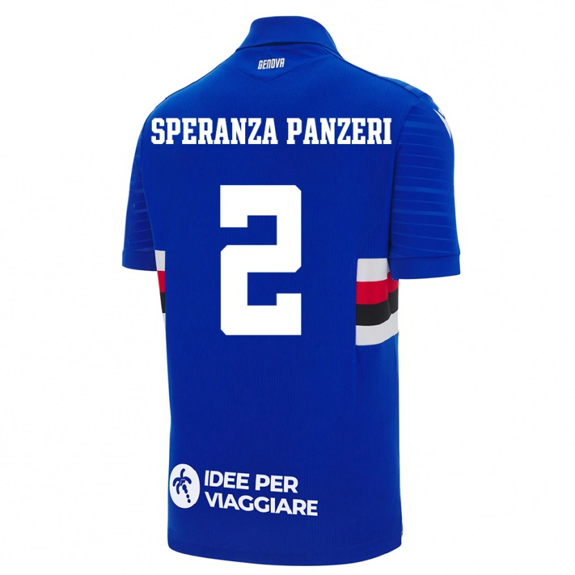 Danxen Bambino Maglia Vanessa Speranza Panzeri #2 Blu Bianco Kit Gara Home 2025/26 Maglietta