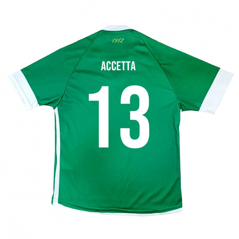 Danxen Bambino Maglia Simone Accetta #13 Verde Bianco Kit Gara Home 2025/26 Maglietta
