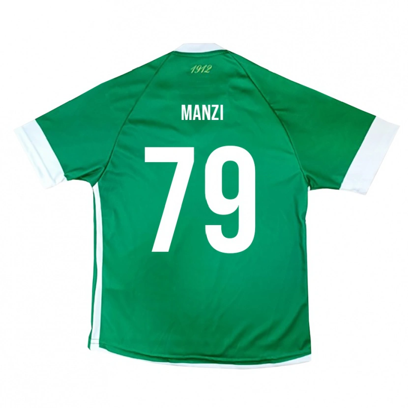 Danxen Bambino Maglia Claudio Manzi #79 Verde Bianco Kit Gara Home 2025/26 Maglietta