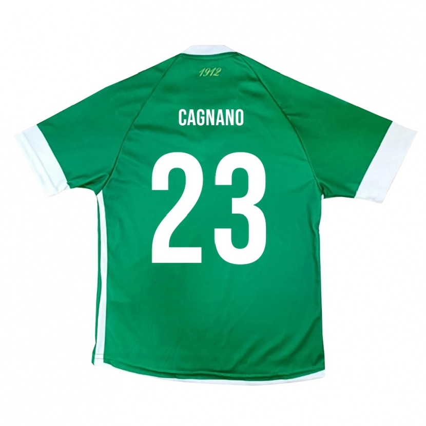 Danxen Bambino Maglia Andrea Cagnano #23 Verde Bianco Kit Gara Home 2025/26 Maglietta