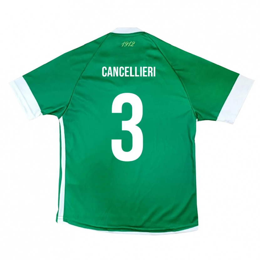 Danxen Bambino Maglia Damiano Cancellieri #3 Verde Bianco Kit Gara Home 2025/26 Maglietta